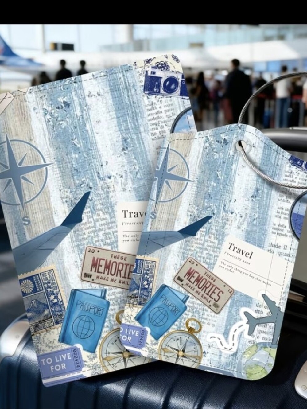 Beautiful Travel Passport & Luggage Tag Set NEW